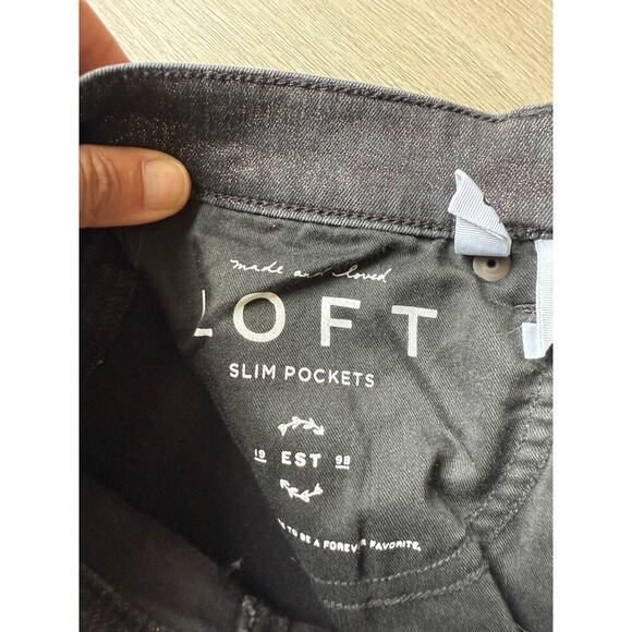 LOFT Skinny Jeans, Black with gold metallic flecks, size 25, 0 - Picture 6 of 8